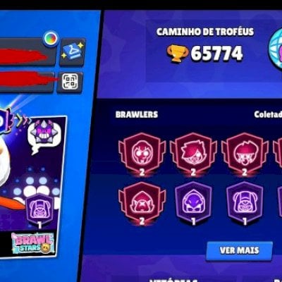 CONTA BRAWL STARS 65K TROFEUS VÁRIAS SKINS LENDÁRIAS