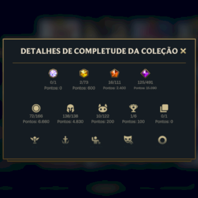CONTA WILD RIFT 215 SKINS+TFT CHIBI YONE FLORESCER