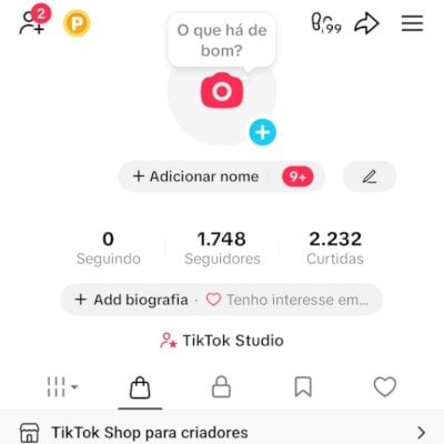 CONTA TIK TOK 1,7K DE SEG E 2,2K DE CURT (SHOP ATIVO) (CONTAS TIK TOK SHOP)