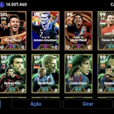 Conta efootball op com vários jogadores raros