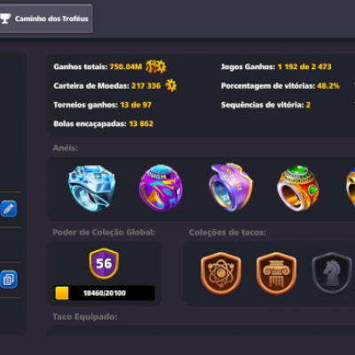 Conta rara com 16 tacos lendários e outros tacos especiais a conta e nível 114