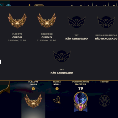 Ouro 4 com 85 Champs e 8 Skins