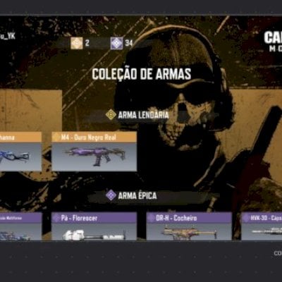 Conta cód com duas armas lendarias