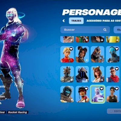 CONTA FORTNITE - SKIN GALAXY E TUBARÃO MAKO