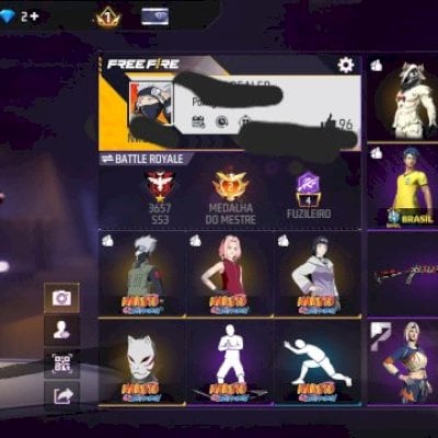 CONTA FREE FIRE NÍVEL 34 COM VÁRIAS SKINS, ITENS, ARMAS E TROCA NICK!