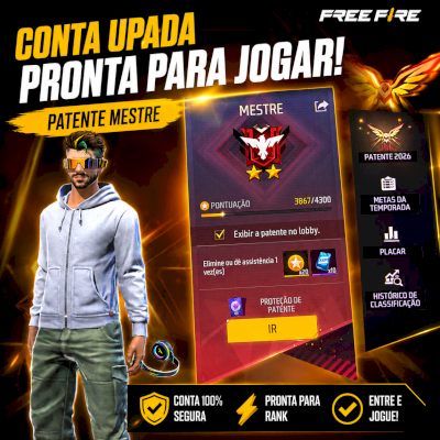 CONTA FREE FIRE COM PATENTES E SKINS