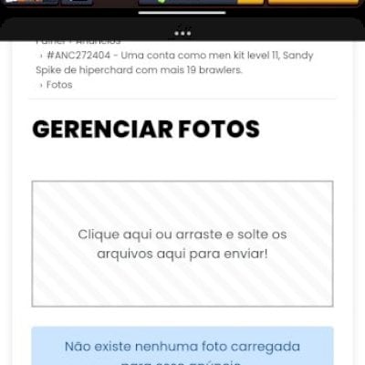 Uma conta como men kit level 11, Sandy Spike de hiperchard com mais 19 brawlers.