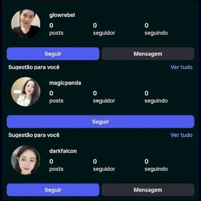 CONTAS INSTAGRAM BRASILEIRAS RECENTE 🇧🇷