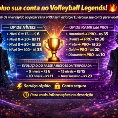 🚀 UP DE NÍVEL NO VOLLEYBALL LEGENDS – SERVIÇO RÁPIDO