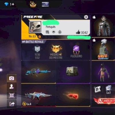 Conta Free Fire antiga,passes antigos, evolutivas e punhos!