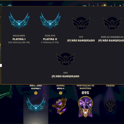 Platina 4 com TODOS os Champs e 310 Skins +15 Vitoriosas