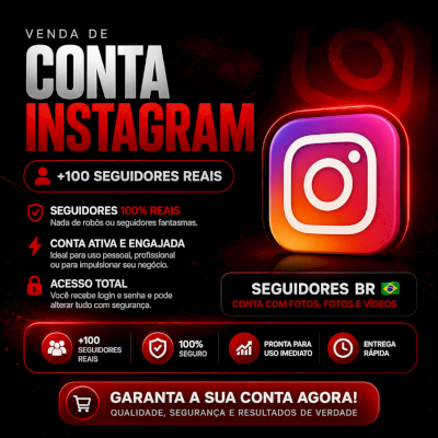 Conta do instagram com +100 seguidores REAIS br
