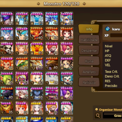 Summoners War - Nível 71 | 120 Monstros e vários  6★ | MUITA MANA!