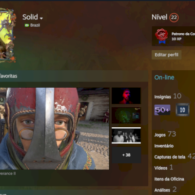 Conta Steam unico dono - 73 jogos - lvl 22