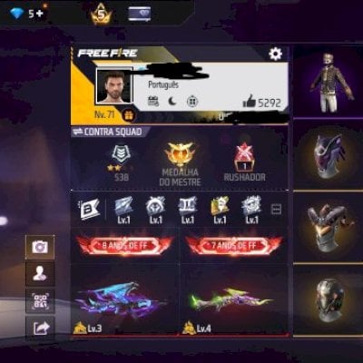 Conta de Free fire gemada