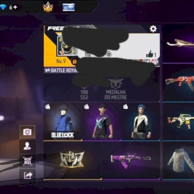 CONTA FREE FIRE NÍVEL 9 + 1 SKIN DO ISAGI + 2 SKINS + 1 GELO ASAS DO REY (NOVO)