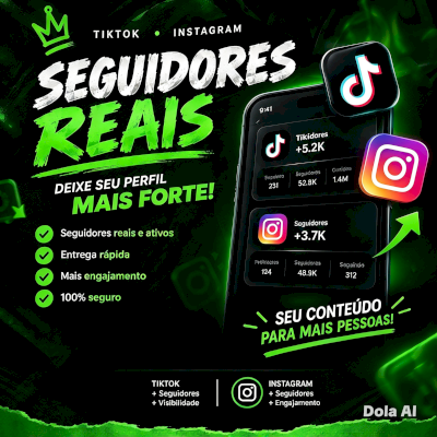 Vendo seguidores Reais 100% seguro