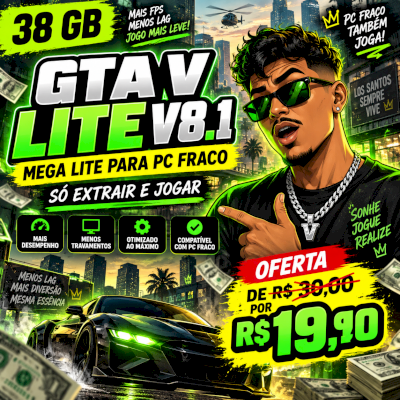🚨 GTA V LITE V8.1 PARA PC FRACO | SUPER OTIMIZADO + 38 GB + TUTORIAL 🚨