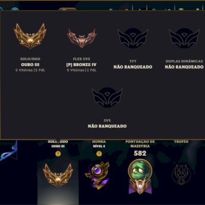 Ouro 3 com TODOS os Champs e 150 Skins ( JG / ADC )