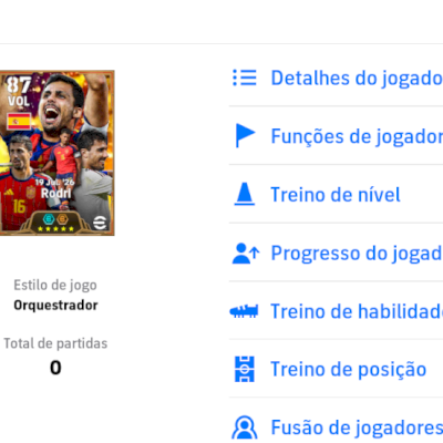 Contas efootball com Rodri 108