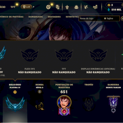 Conta season esmeralda 4 ultima season,todos os champs,162 skins,101 cromas