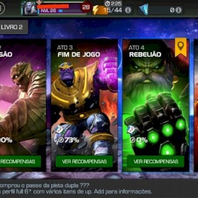 CONTA MARVEL TORNEIO DOS CAMPEÕES MUITO BOA, EXPLORAÇÃO BEM AVANÇADA,EU NEGOCIO