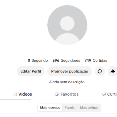 CONTA TIK TOK 596 SEGUIDORES E 749 CURTIDAS (CONTAS TIK TOK)