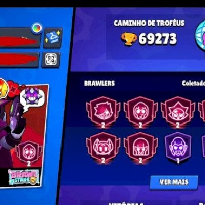 CONTA BRAWL STARS 69K TROFEUS VÁRIAS SKINS LENDÁRIAS