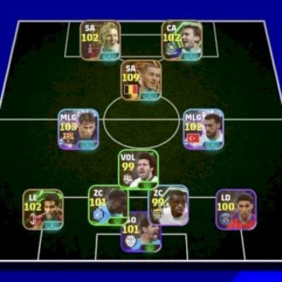Conta Efootball Móbile Éden Hazard 109 + Ronaldinho 104 + Totti 105