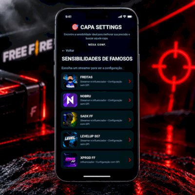 SENSIBILIDADE DE FAMOSOS, E MAIS! 😱🔥 - FREE FIRE (NEXA CONF.)