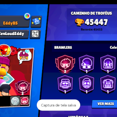 Conta de Brawl stars 45k de troféus e Clash royale upada.