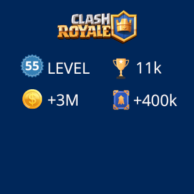Conta Clash Royale Level 55 | 11k Troféus + 401 Coringas Elite