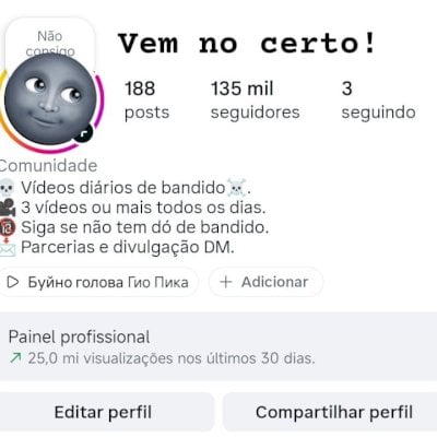 Conta insta 130k ( orgânico )