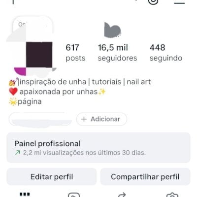 Perfil de Unhas/Nail Art  16,4k Seguidores Orgânico