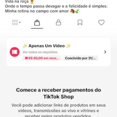 CONTA DO TIKTOK COM SHOP ATIVO +1,6K SEGUIDORES, LIVES ATIVAS (ENGAJAMENTO REAL)