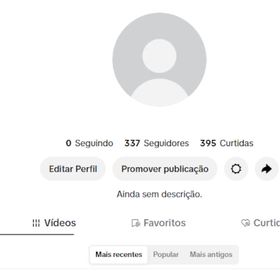 CONTA TIK TOK 337 SEGUIDORES E 395 CURTIDAS (CONTAS TIK TOK)