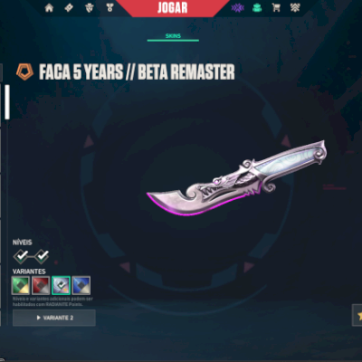 CONTA VALORANT COM FACA 5 YEARS BETA REMASTER, VANDAL, PHANTOM, SHERIFF etc..