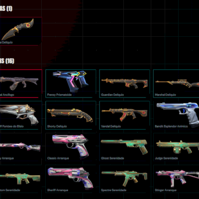 CONTA COM 17 SKINS E 1 FACA