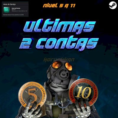 A VERDADEIRA - Conta Steam 16-17 Anos De Serviço(Cs Medalha De 5 E 10 Anos)