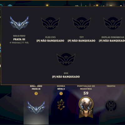 Prata 3 com 45 Champs e 48 Skins ( MAIN ADC )