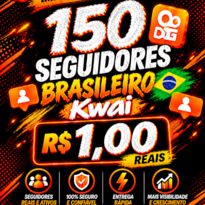 📢 150 SEGUIDORES BRASILEIROS NO KWAI 🇧🇷 | R$ 1,00 | Sem Queda 🚀
