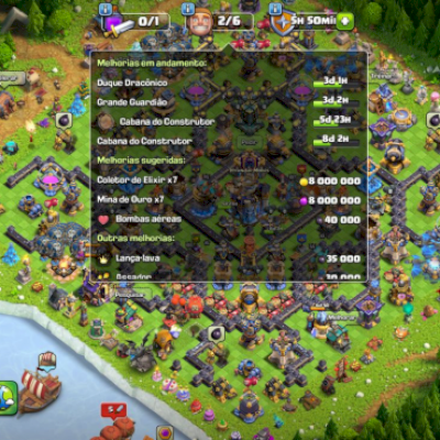 Conta Clash Of Clãs 11 anos de jogo super upada