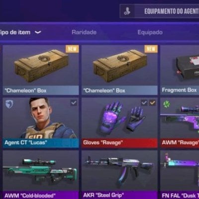 CONTA STANDOFF 2 - KIT ROXO COMPLETO ( KARAMBIT + LUVAS + SKINS)