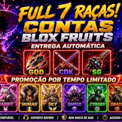 CONTA BLOX FRUITS TODAS RAÇAS V4 FULL GEAR, CDK, GOD HUMAN, SANGUINE ART, 30M