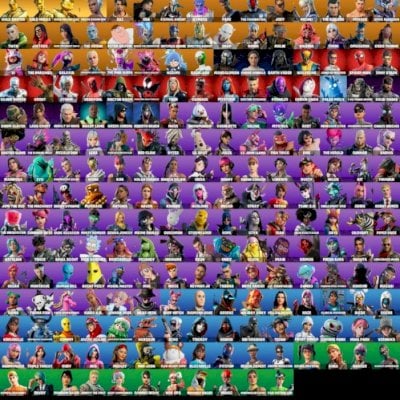 conta de fortnite com skins da fncs, e skins rara + 220 skins e glider travis