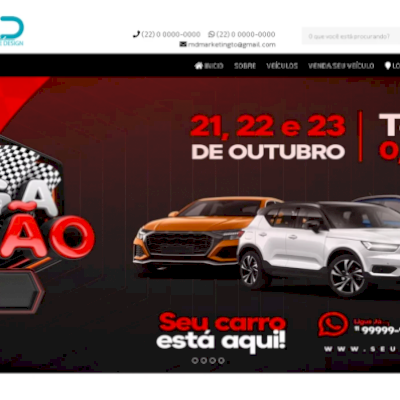 Site c/ Sistema para Concessionarias Loja de Carros Veiculos