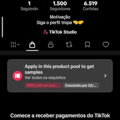 VENDO ESTÁ CONTA DO TIK TOK COM 1.5K DE SEGUIDORES COM SHOP SEM DOCUMENTO 📄