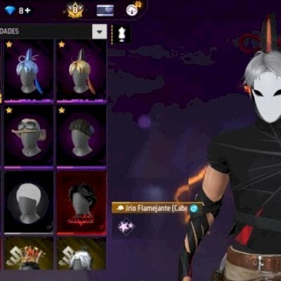 CONTA Free Fire ,Prime 8, Aventureiro, Escorpião escarlate