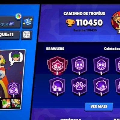 CONTA COM 110K BEM UPADA E ANTIGA COM ALGUNS PASSES FULL BRAWLERS