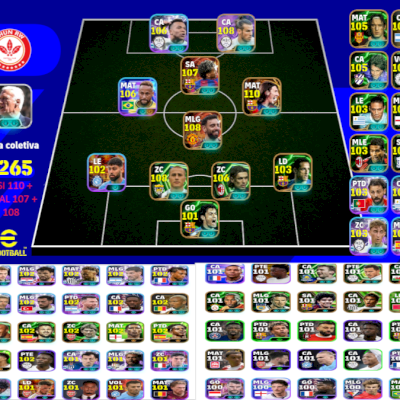 Conta efootball com Bale 108, Messi 110 e Yamal 107 + 3265 de força